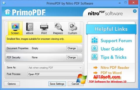 Capture d'écran PrimoPDF pour Windows 10