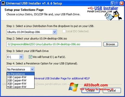 Capture d'écran Universal USB Installer pour Windows 10