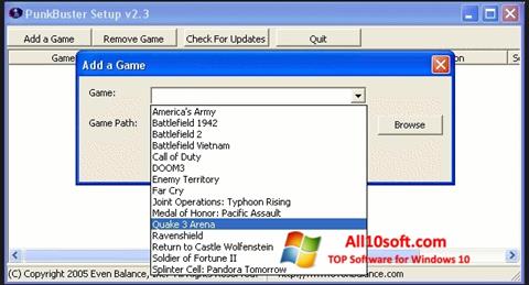 Capture d'écran PunkBuster pour Windows 10