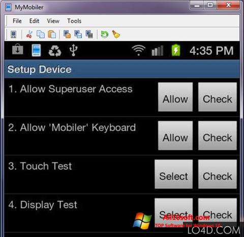 Capture d'écran MyMobiler pour Windows 10