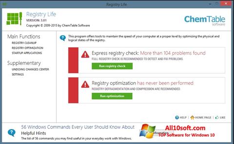 Capture d'écran Registry Life pour Windows 10