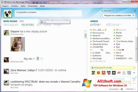 Capture d'écran Windows Live Messenger pour Windows 10
