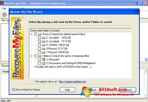 Capture d'écran Recover My Files pour Windows 10