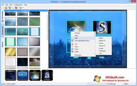 Capture d'écran DVDStyler pour Windows 10