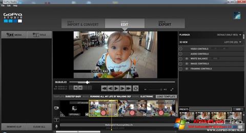 Capture d'écran GoPro Studio pour Windows 10