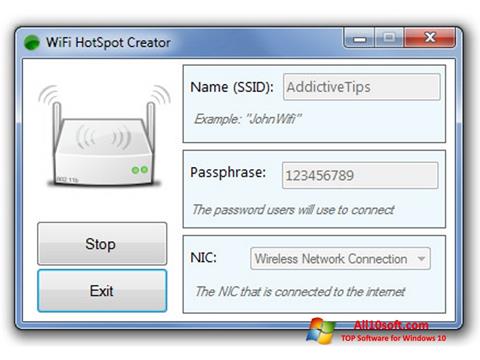Capture d'écran Wi-Fi HotSpot Creator pour Windows 10