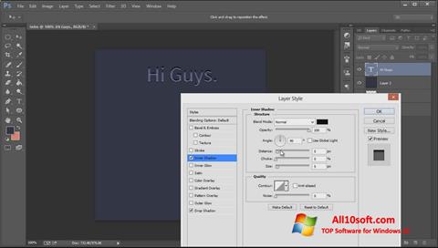 Capture d'écran Adobe Photoshop CC pour Windows 10
