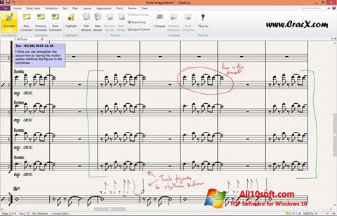 Capture d'écran Sibelius pour Windows 10