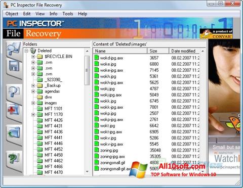 Capture d'écran PC Inspector File Recovery pour Windows 10
