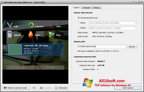 Capture d'écran AVS Video Recorder pour Windows 10