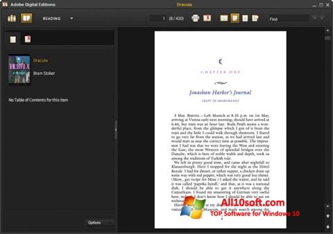 Capture d'écran Adobe Digital Editions pour Windows 10