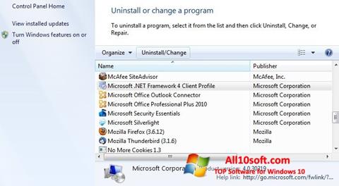 Capture d'écran Microsoft .NET Framework pour Windows 10