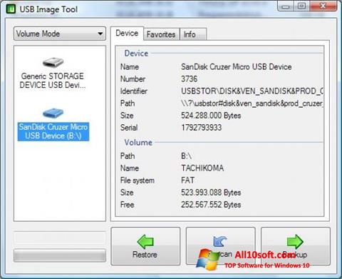 Capture d'écran USB Image Tool pour Windows 10