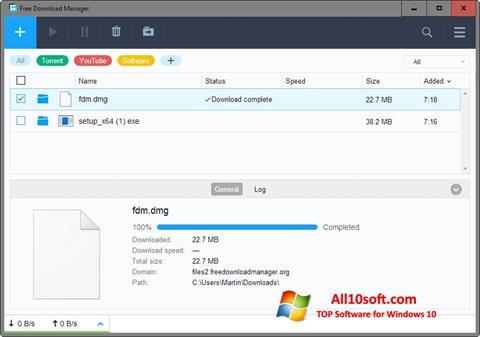 Capture d'écran Free Download Manager pour Windows 10