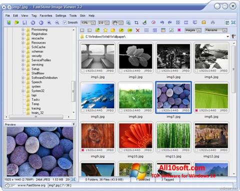 Capture d'écran FastStone Image Viewer pour Windows 10