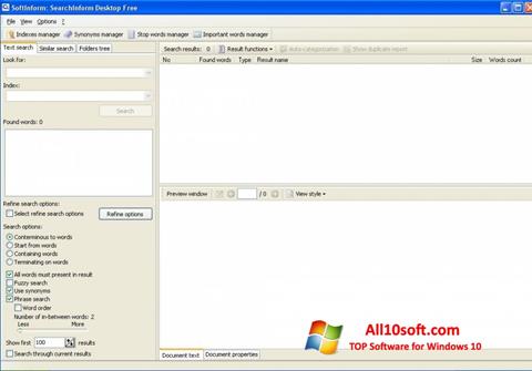 Capture d'écran SearchInform pour Windows 10