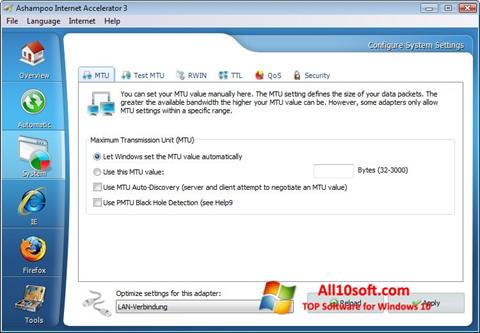 Capture d'écran Ashampoo Internet Accelerator pour Windows 10