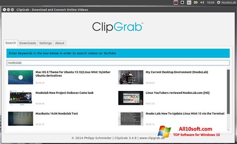 Capture d'écran ClipGrab pour Windows 10