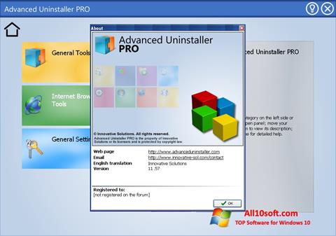 Capture d'écran Advanced Uninstaller PRO pour Windows 10