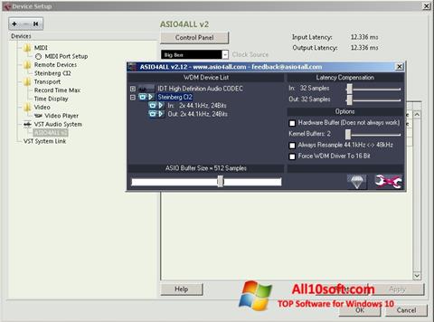 Capture d'écran ASIO4ALL pour Windows 10