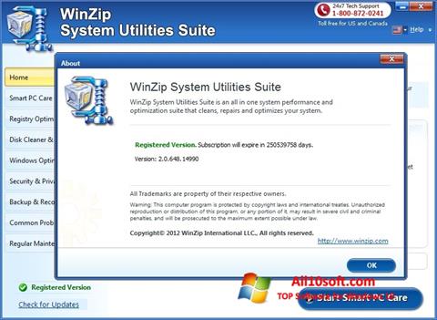 Capture d'écran WinZip System Utilities Suite pour Windows 10