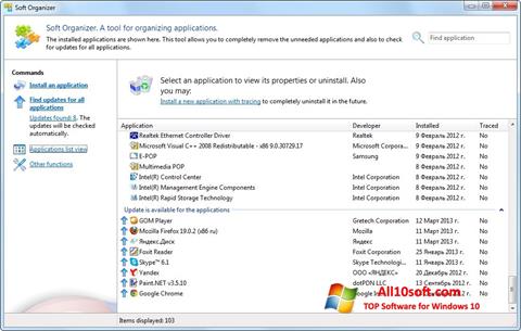 Capture d'écran Soft Organizer pour Windows 10