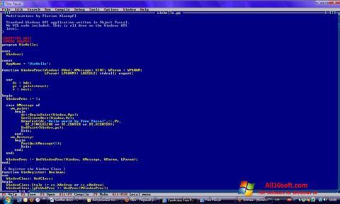 Capture d'écran Free Pascal pour Windows 10