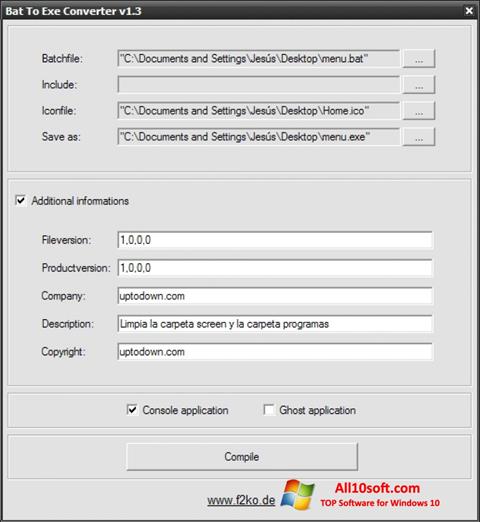 Capture d'écran Bat To Exe Converter pour Windows 10