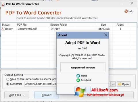 Capture d'écran PDF to Word Converter pour Windows 10