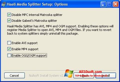 Capture d'écran Haali Media Splitter pour Windows 10