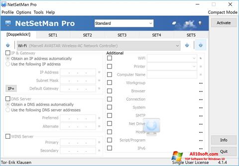 Capture d'écran NetSetMan pour Windows 10