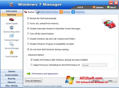 Capture d'écran Windows 7 Manager pour Windows 10