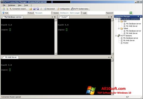 Capture d'écran PuTTY Connection Manager pour Windows 10