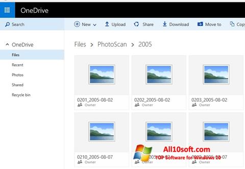 Capture d'écran OneDrive pour Windows 10