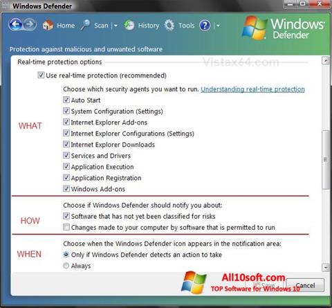 Capture d'écran Windows Defender pour Windows 10