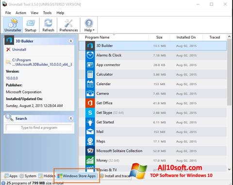 Capture d'écran Uninstall Tool pour Windows 10