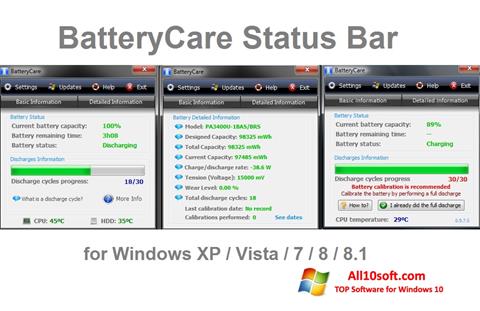 Capture d'écran BatteryCare pour Windows 10