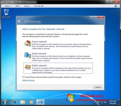 Capture d'écran Windows Virtual PC pour Windows 10