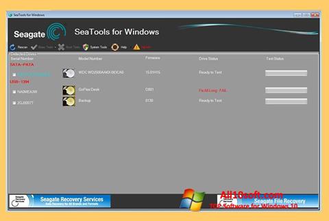 Capture d'écran Seagate SeaTools pour Windows 10