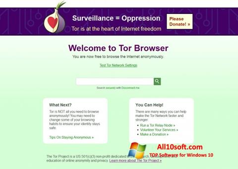 Capture d'écran Tor pour Windows 10