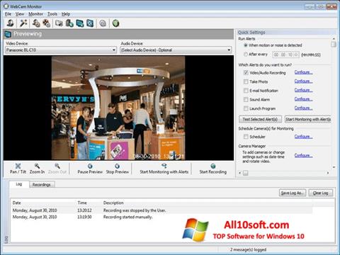 Capture d'écran WebCam Monitor pour Windows 10
