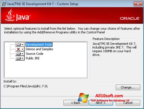 Capture d'écran Java Development Kit pour Windows 10