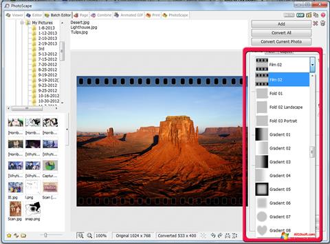 Capture d'écran PhotoScape pour Windows 10