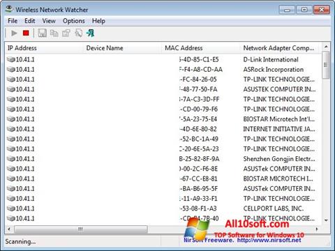 Capture d'écran Wireless Network Watcher pour Windows 10