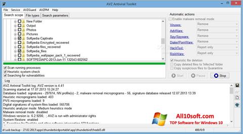 Capture d'écran AVZ pour Windows 10