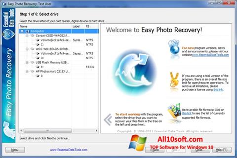 Capture d'écran Easy Photo Recovery pour Windows 10