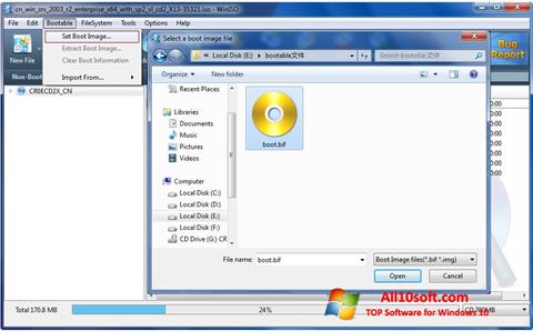 Capture d'écran WinISO pour Windows 10