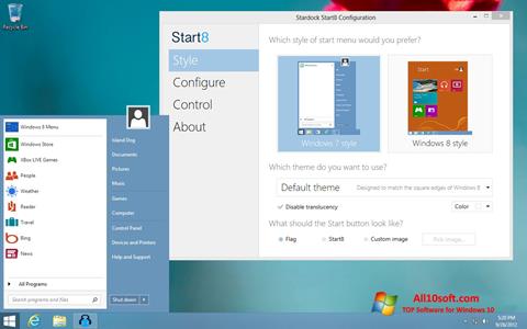 Capture d'écran Start8 pour Windows 10