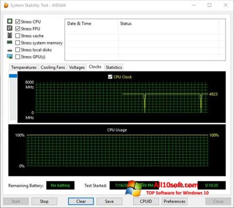 Capture d'écran CPU Stability Test pour Windows 10