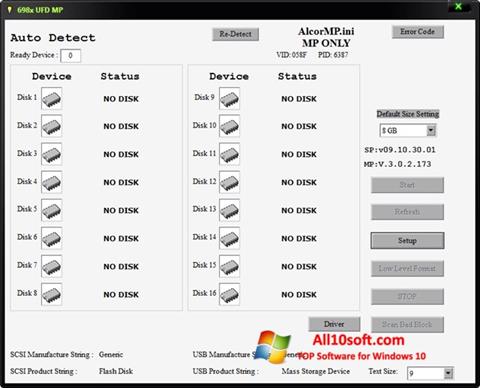 Capture d'écran AlcorMP pour Windows 10